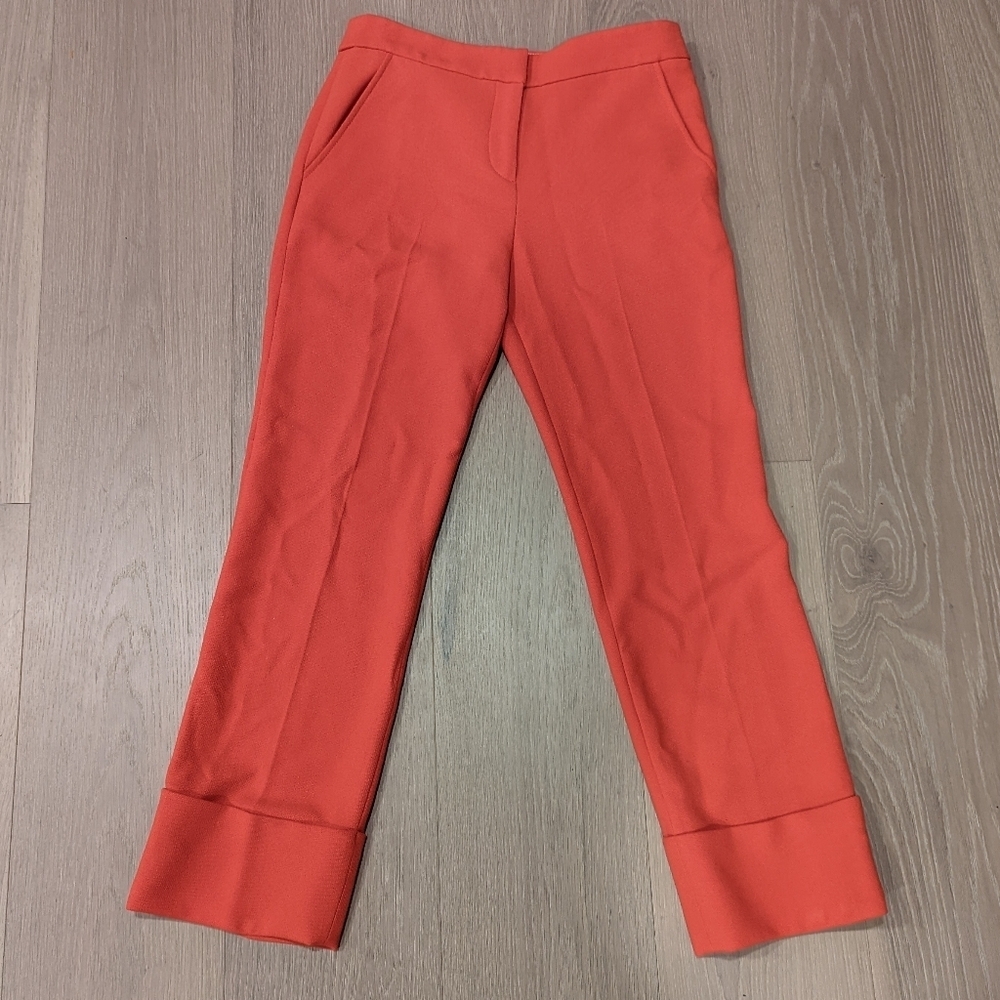 Trina Turk Vibrant Red Orange Cropped Pants
